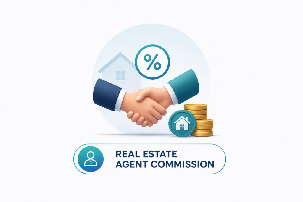 Real estate agent handing keys to buyer - 2% commission applies to Dubai property transactions