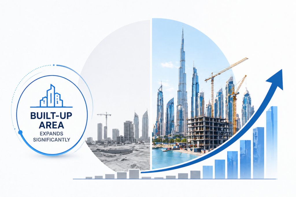 Dubai built-up area reaching 3.9 million sqm in Q1 2026 - 48% annual increase